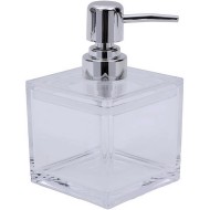 Porta Sabonete Líquido 375ml Em Acrílico Square Clear
